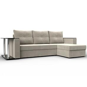 Угловой диван атланта микровельвет бежевый угол правый еврокнижка