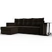 Угловой диван атланта микровельвет коричневый угол левый еврокнижка