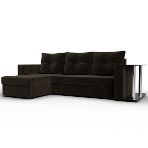 Угловой диван атланта микровельвет коричневый угол левый еврокнижка