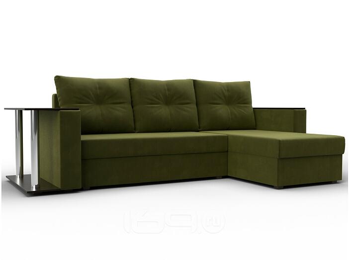 Угловой диван атланта микровельвет зеленый угол правый еврокнижка