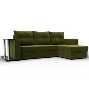 Угловой диван атланта микровельвет зеленый угол правый еврокнижка
