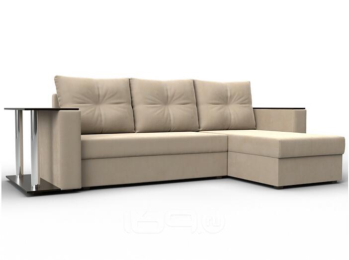 Угловой диван атланта велюр бежевый угол правый еврокнижка
