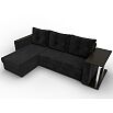 Угловой диван атланта велюр черный угол левый еврокнижка