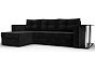 Диван угловой атланта со столом левый угол велюр seven 35 черный еврокнижка