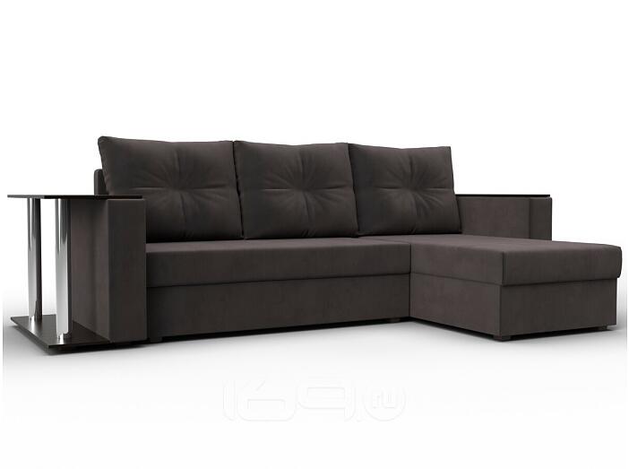 Угловой диван атланта велюр коричневый угол правый еврокнижка