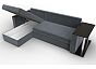 Диван угловой атланта со столом левый угол велюр seven 17 серый еврокнижка