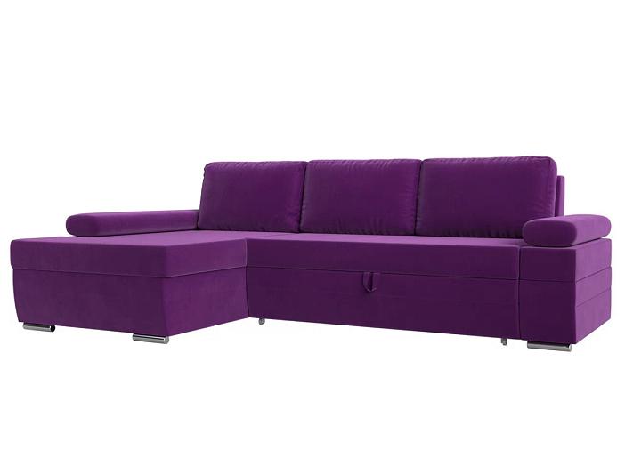 Угловой диван Канкун левый угол полностью Микровельвет Фиолетовый