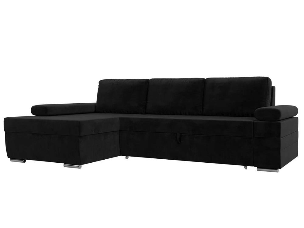 Угловой диван Канкун левый угол полностью Велюр Чёрный крючки пришивные металлические для верхней одежды 5 × 1 5 см 6 шт чёрный