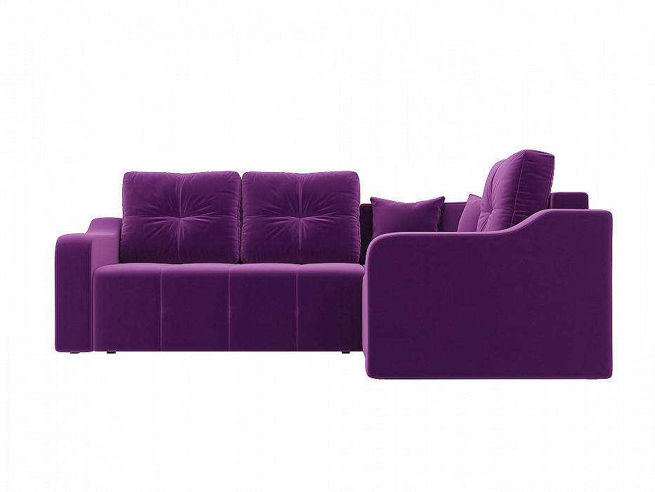 Угловой диван Кембридж  Микровельвет Фиолетовый правый угол кровать интерьерная камилла микровельвет фиолетовый 160х200