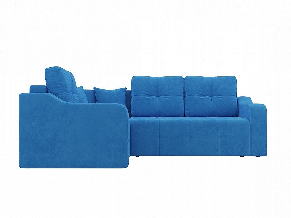 Угловой диван Кембридж  Велюр Голубой левый угол скамейка садовая скм 2 с мягким сиденьем голубой