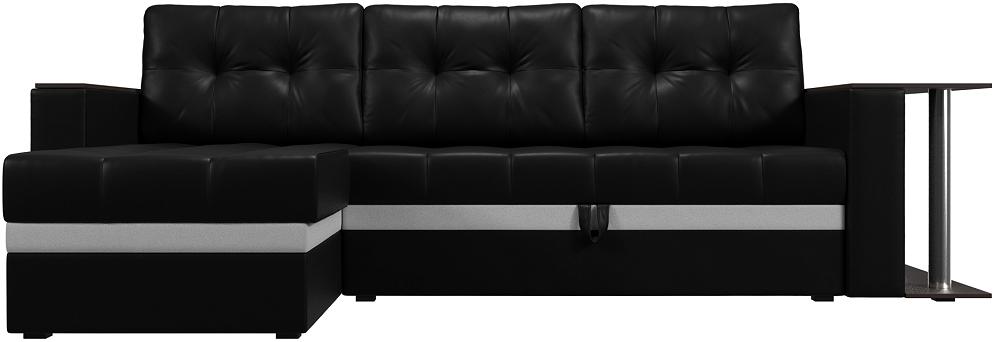 Диван угловой Атланта М левый Экокожа Черный комплект мягкой мебели атланта со столом sofa 2