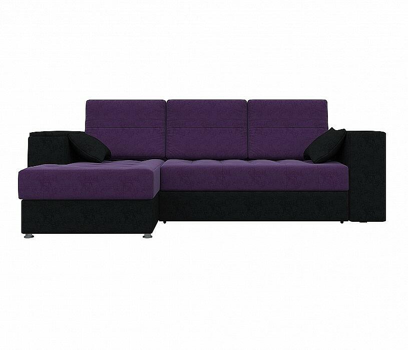 

Угловой диван левый Атлантис Микровельвет Фиолетовый/Черный