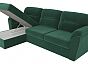 Диван угловой бостон левый велюр зеленый дельфин