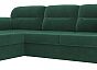 Диван угловой бостон левый велюр зеленый дельфин