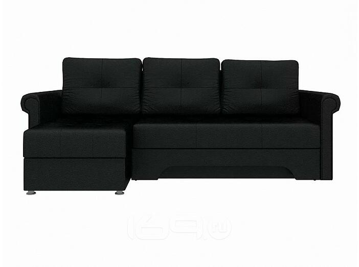 Диван угловой Леон левый Экокожа Черный