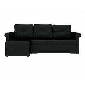 Диван угловой Леон левый Экокожа Черный