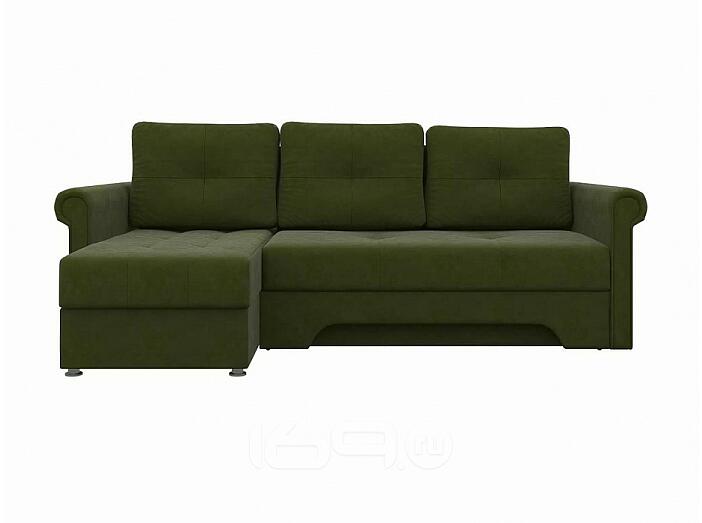Диван угловой Леон левый Микровельвет Зеленый
