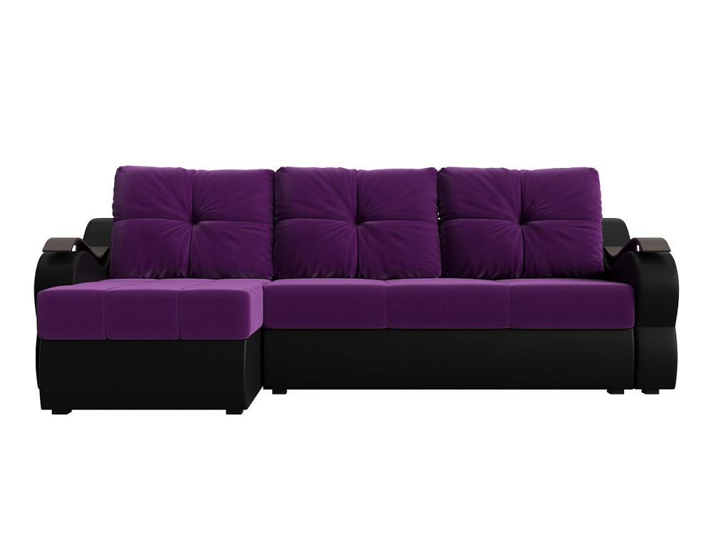 Диван угловой Меркурий левый Микровельвет Фиолетовый черный стул валенсия 3 фиолетовый рогожка
