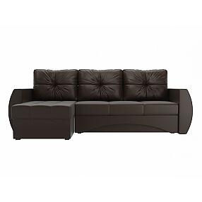 Диван угловой Сатурн левый Экокожа Коричневый