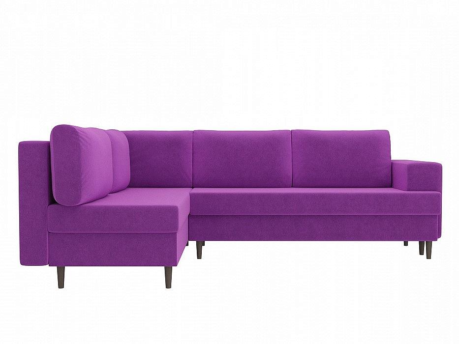 Диван угловой Сильвана левый Микровельвет Фиолетовый кровать интерьерная ларго микровельвет фиолетовый 160х200