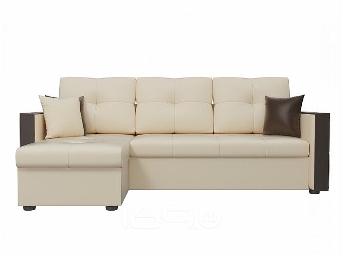 Угловой диван Валенсия левый Экокожа Бежевый