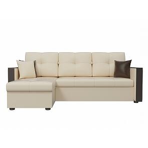 Угловой диван Валенсия левый Экокожа Бежевый