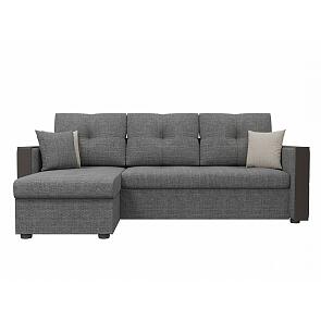 Угловой диван Валенсия левый Рогожка Серый