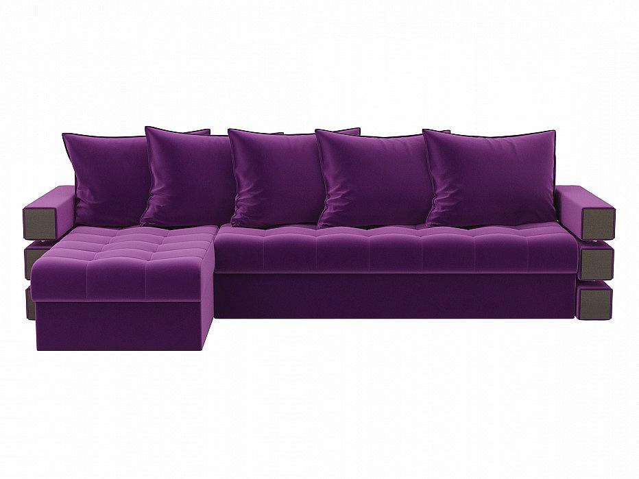 Диван угловой Венеция левый Микровельвет Фиолетовый кровать интерьерная афина микровельвет фиолетовый 160х200