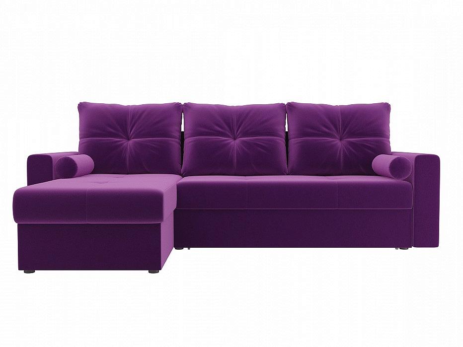 Диван угловой  Верона левый Микровельвет Фиолетовый кровать интерьерная афина микровельвет фиолетовый 160х200