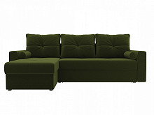Угловой диван левый Верона Микровельвет Зеленый
