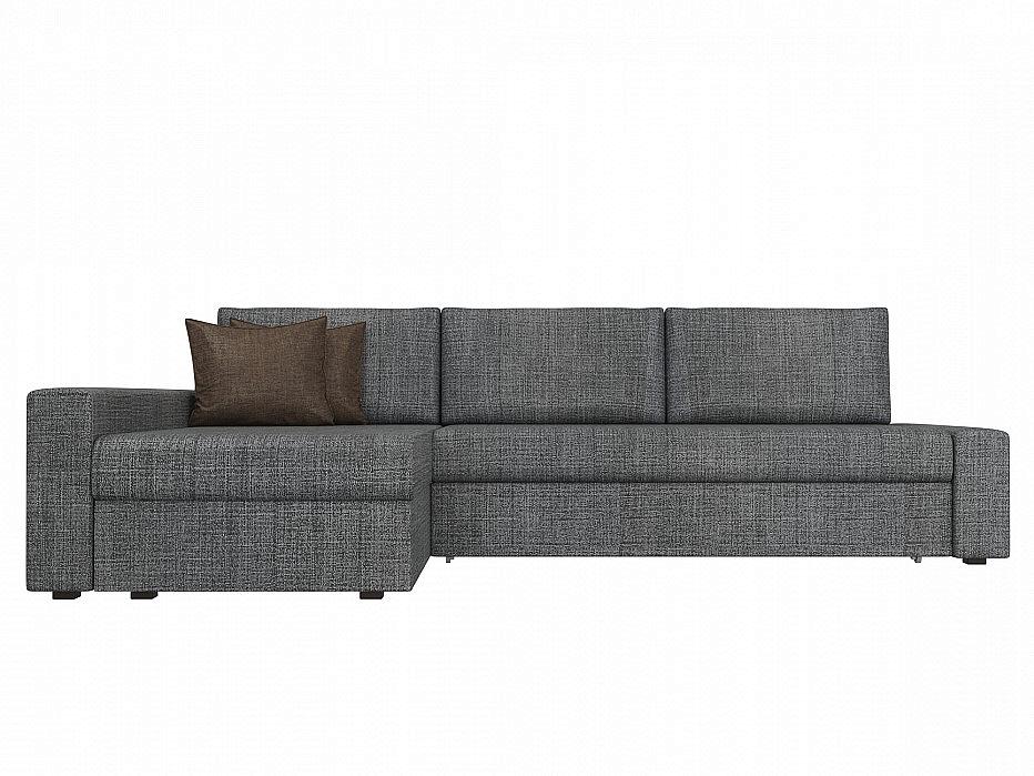 

Угловой диван левый Версаль Рогожка Серый/Коричневый