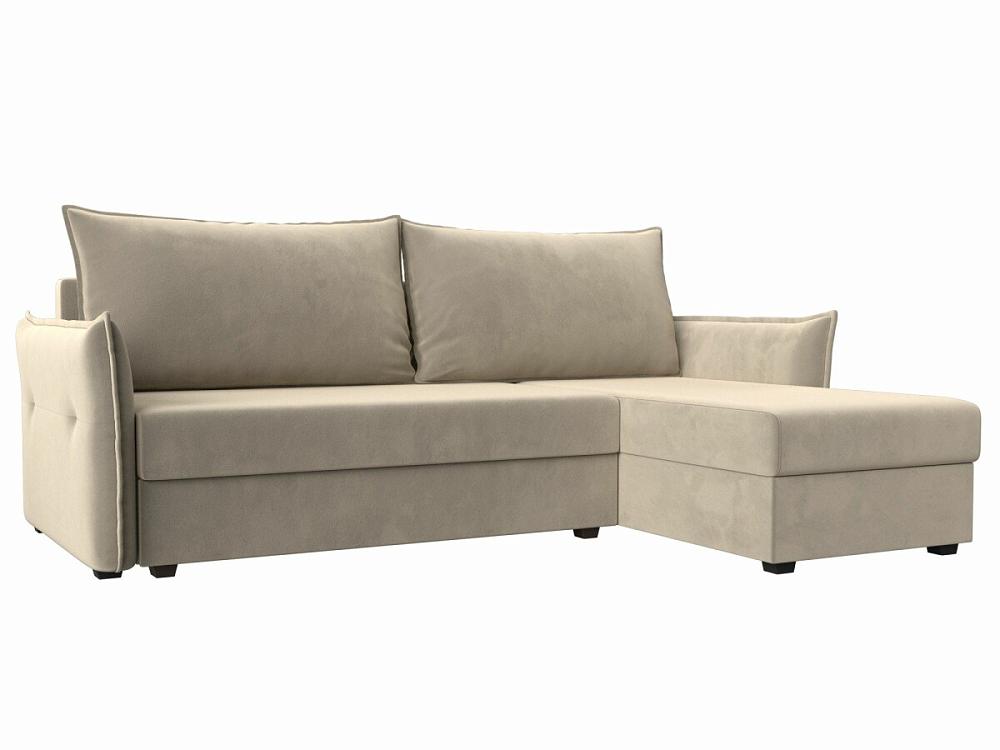 

Угловой диван Лига-004 правый угол Микровельвет Бежевый