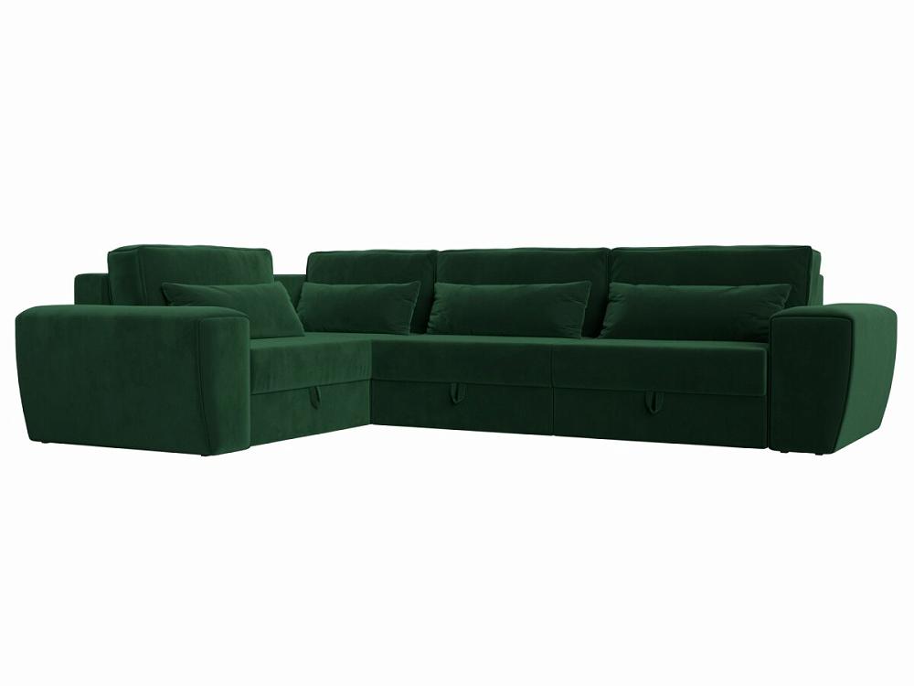Угловой диван Лига-008 Long левый Велюр Зеленый подставка солнце 2 зеленый d38 см