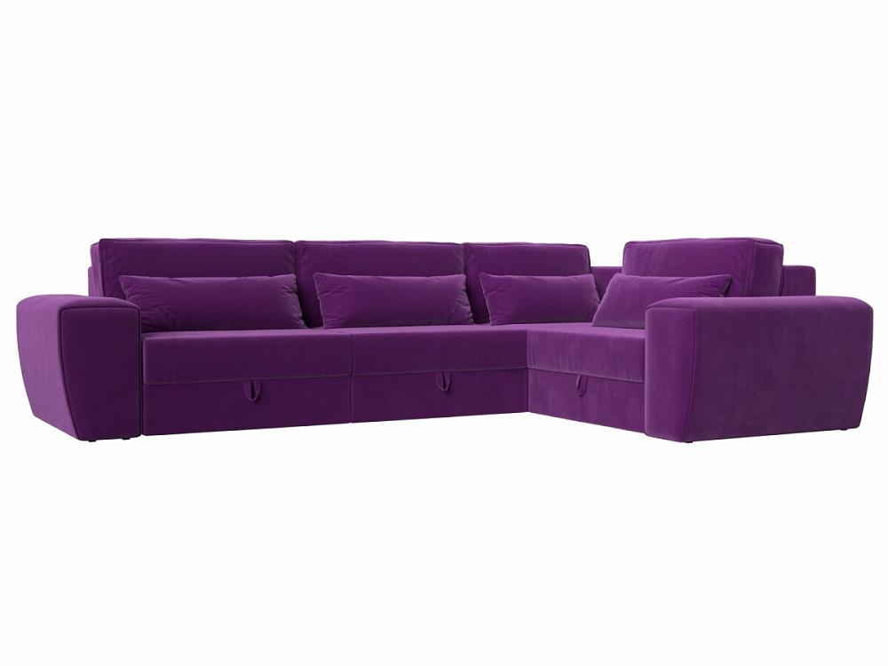 Угловой диван Лига-008 Long правый Микровельвет Фиолетовый прямой диван мэдисон long рогожка бежевый
