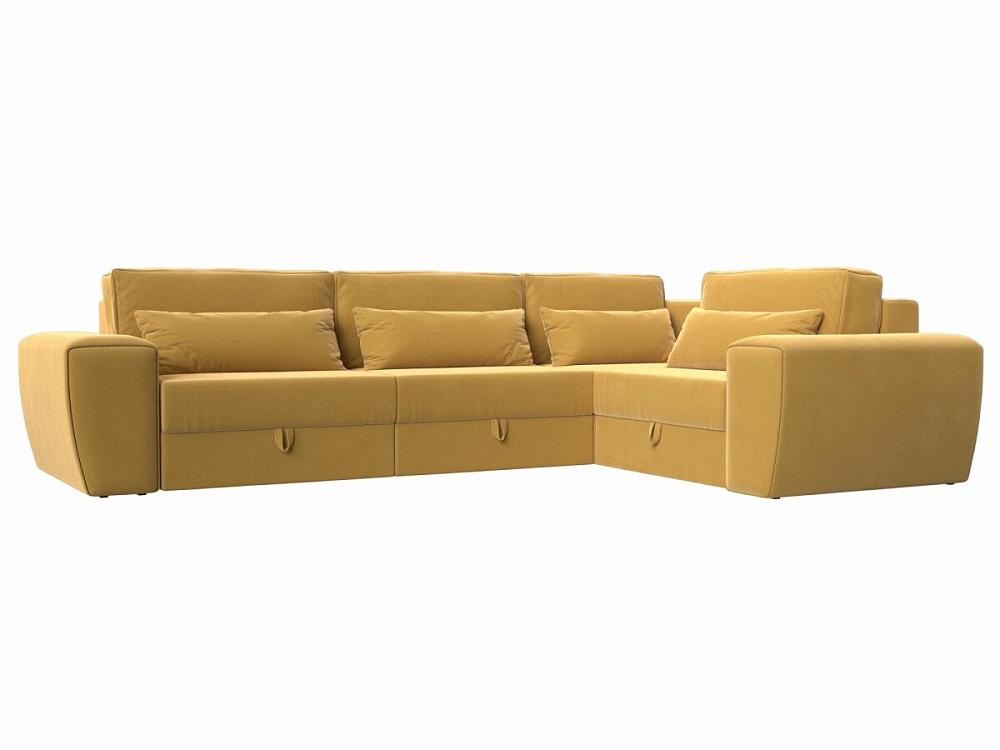 Угловой диван Лига-008 Long правый Микровельвет Желтый шар для грызунов 12 см желтый