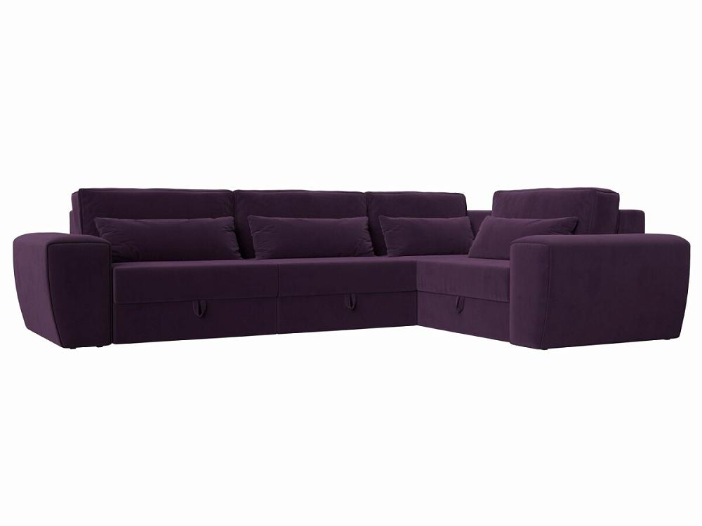 Угловой диван Лига-008 Long правый Велюр Фиолетовый рюкзак на молнии фиолетовый