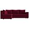 Угловой диван Мансберг микровельвет бордовый угол левый