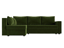Угловой диван Мансберг микровельвет зеленый угол левый