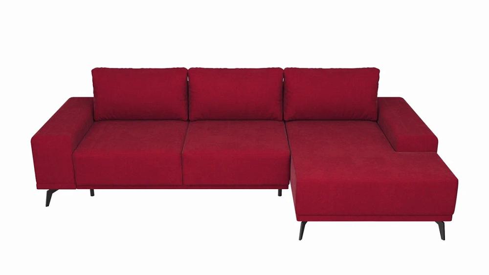 Угловой диван Марсель Микровельвет Красный угол Правый обложка для удостоверения красный