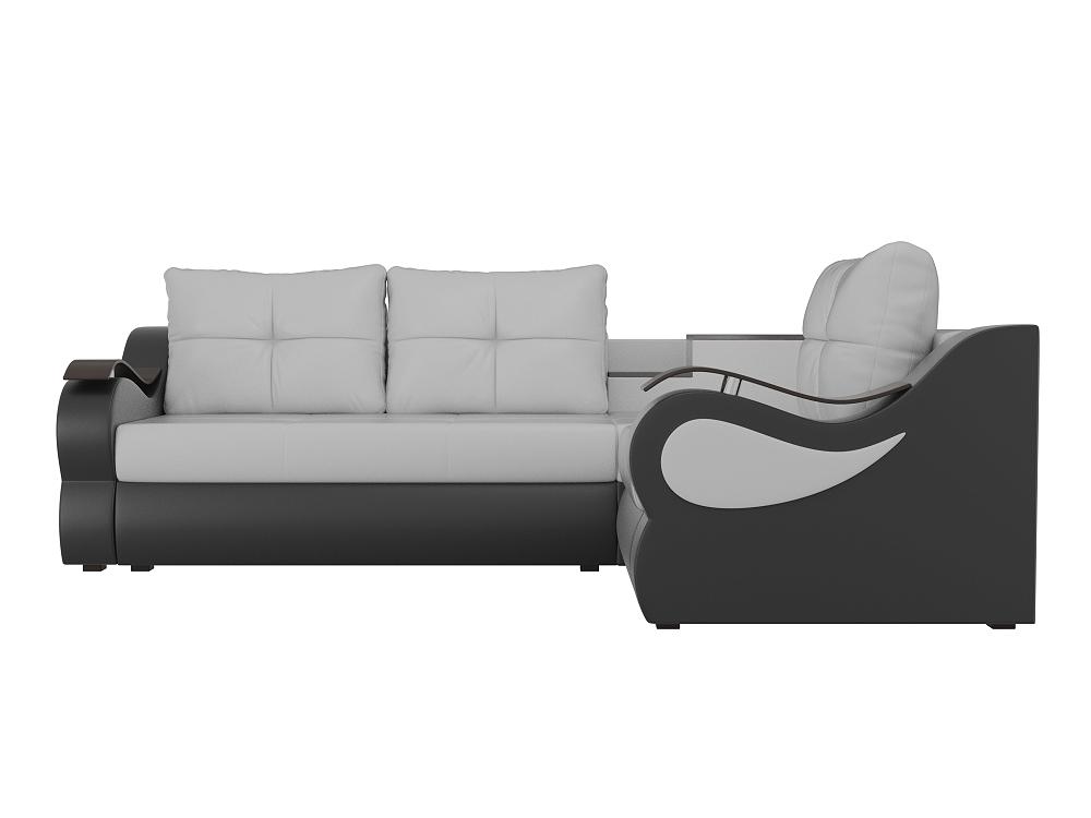 Угловой диван Митчелл Экокожа Белый Чёрный правый угол кресло для геймеров oklick 111g чёрный