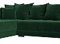 Угловой диван норд стар левый угол велюр зелёный