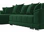 Угловой диван норд стар левый угол велюр зелёный