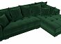 Угловой диван норд стар правый угол велюр зелёный