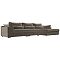 Угловой диван Пекин Long угол правый велюр коричневый