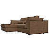 Угловой диван Пекин угол левый рогожка berat коричневая