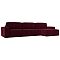 Угловой диван Прага Классик лонг правый угол Микровельвет Бордовый