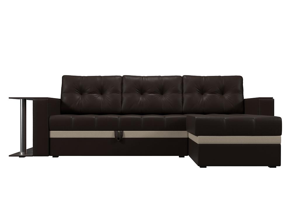 Диван угловой Атланта М правый Экокожа Коричневый комплект мягкой мебели атланта со столом sofa 2