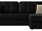 Диван угловой брюссель правый экокожа черный дельфин