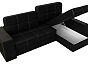 Диван угловой брюссель правый экокожа черный дельфин