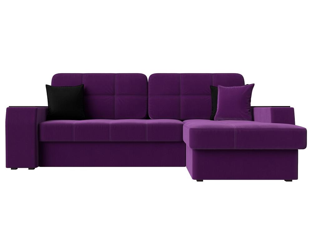 Диван угловой Брюссель правый Микровельвет Фиолетовый кровать интерьерная ларго микровельвет фиолетовый 160х200